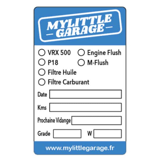 Etiquette vidange - Mylittlegarage