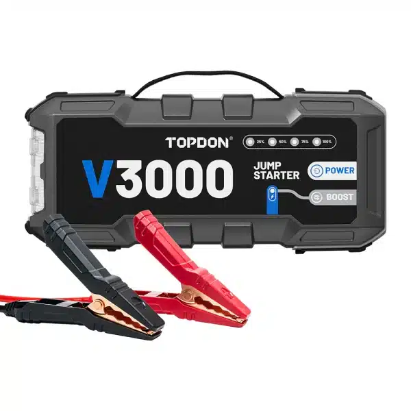 Booster TOPDON V3000 3000A – démarrage batterie 12V, voiture, utilitaire, powerbank, lampe LED