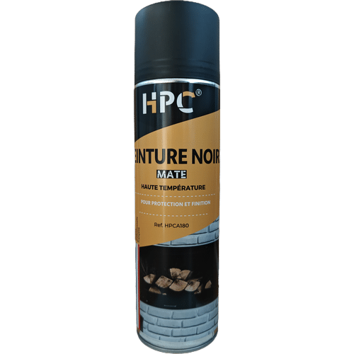 Bombe de peinture haute température noir mat de marque HP Chimie
